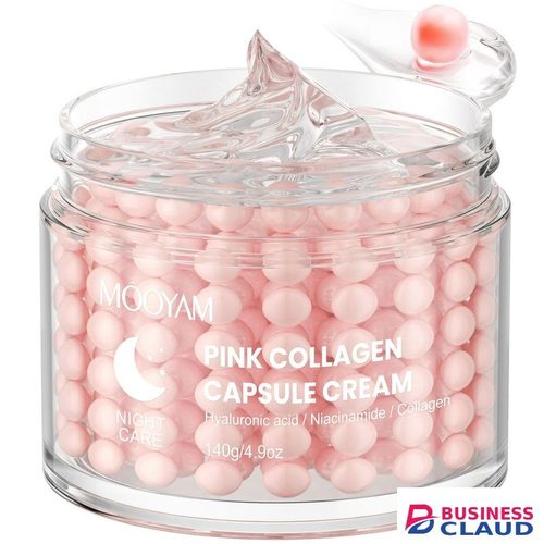 MOOYAM Pink Collagen Capsule Cream Face Moisturizer Lightweight Moisturizing Cream With Niacinamide For Uneven Skin Tone Radiant Glow And Deep Hydration 140g