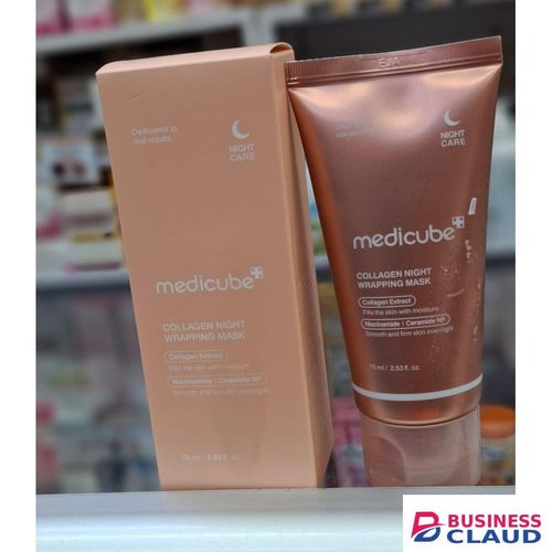 Medicube Collagen Night Wrapping Mask with Niacinamide. Smooths, Firms, Moisturizes, Hydrates, Gives radiant Glow, Elasticity, Brightens, Minimizes Pores, Fine Lines, Clear Dullness & Sagging Skin