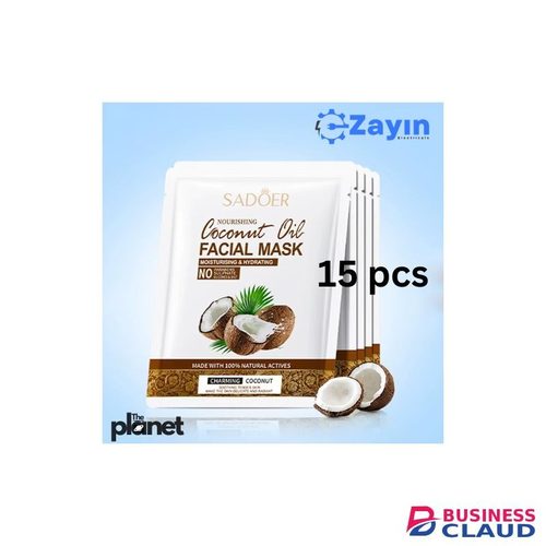 SADOER Coconut Oil Hydration Mask Deep Moisturizing Coconut Face Pack Coconut Facial Repair Mask Tropical Coconut Skin Treatment Nourishing Coconut Cream Mask