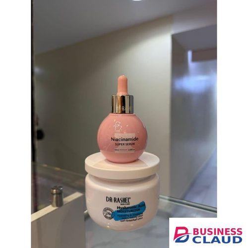 DR RASHEL Niacinamide Super Serum (50ml) + Hyaluronic Acid Moisturizer – Brightening & Deep Hydration Skincare Set