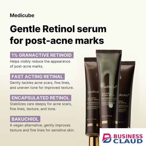 Medicube Deep Vita A Retinol Serum with Bakuchiol & Collagen. Moisturizes, Glows, Firms, Removes Wrinkles, Post-Acne Marks, Blemishes, Pigmentations, Discoloration, Spots, Evens the skin tone, Smooths & Clarifies & Gives a youthful appearance