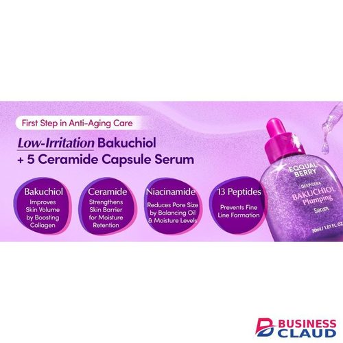 EQQUALBERRY Bakuchiol Deep Cera Plumping Serum Low Irritation Natural Retinol Alternative