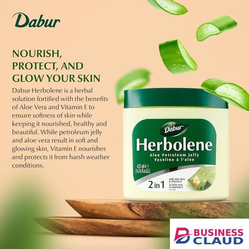 Dabur Herbolene Aloe Vera Gel Petroleum Jelly with Vitamin E for Deep & Intensive Skin Moisturization - Gentle on Sensitive Skin - Nourishing Bliss and Lasting Hydration-115ML