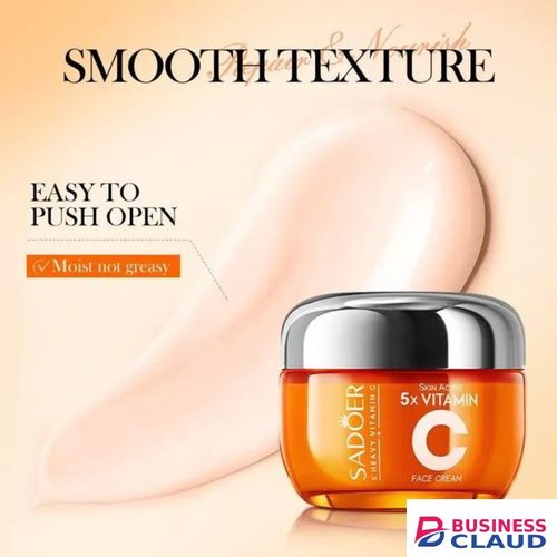 SADOER 2 In 1 Skin Active 5 X Vitamin C Serum + Complementary 5x Vitamin C Cream, For Deep Hydration, Whing Dark Spots, Moisturizing, Skin Tone Brightening And Skin Nourishment