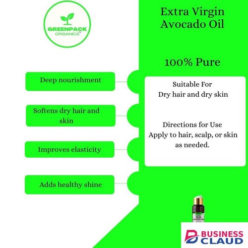 Greenpack Organics Extra Virgin Avocado Oil - Deep Nourishing Hair & Skin Oil