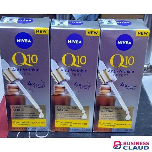 Nivea Q10 serum- Reduces deep wrinkles Fights new fine lines Firms and smooths skin Boosts skin’s Q10 for youthful radiance