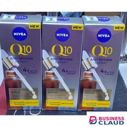 Nivea Q10 serum- Reduces deep wrinkles Fights new fine lines Firms and smooths skin Boosts skin’s Q10 for youthful radiance