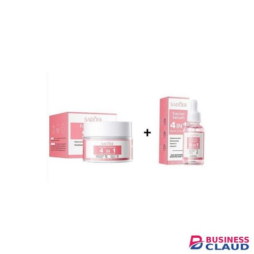 SADOER 4 in 1 Cream +4 in 1 Serum Firming, Moisturizing Face Cream, With Vitamin C, Nicotinamide, Hyaluronic and Vitamin E Offer 2 Pieces in one