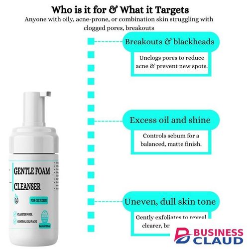 Mekis Gentle Foam Facial Cleanser - For Oily Skin,Deeply cleanses pores,Controls excess oil,Helps prevent acne