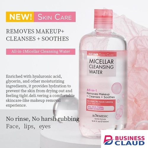 KORMESIC All-in-1 Micellar Cleansing Water Makeup Remover + Cleanser + Soothes For Sensitive skin
