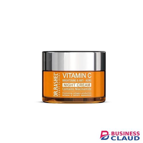 DR RASHEL Vitamin C Night Cream Enriched with a Powerful Combination of Vitamin C & Collagen Fight Against Fine lines & Wrinkles Helps Revitalizing & Nourishing the Skin For Men & Women 50g