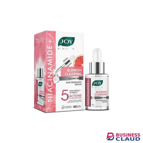 JOY REVIVIFY Niacinamide Blemish Clearing Skin Renewing Face Serum with Vitamin C. Removes Dark Spots, Blemishes, Acne Marks, Brightens, Moisturizes, Boost Collagen Production, Evens, Clarifies and Glows