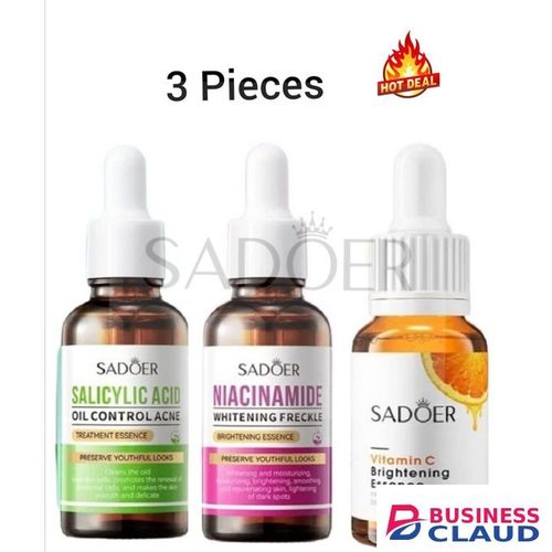 SADOER 3 in 1, Salicylic Acid Acne Treatment Essence + Niacinamide Brightening Serum + Vitamin C Brightening Essence