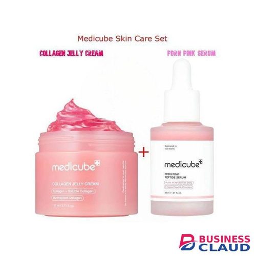 Medicube Collagen Jelly Cream + PDRN Pink Peptide Serum With Niacinamide. Deeply Moisturizes, Fades Dark Spots, Scars, Clears Wrinkles, Acne, Fine Lines, Firms, Soothes, Evens, Glows & Brightens