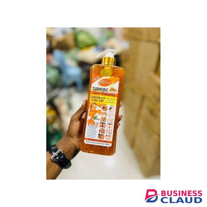 VEET GOLD TURMERIC SHOWER GEL CREAM- Exfoliates, Cleans, Removes Dark Knuckles & Black Spots & Smooths-1L