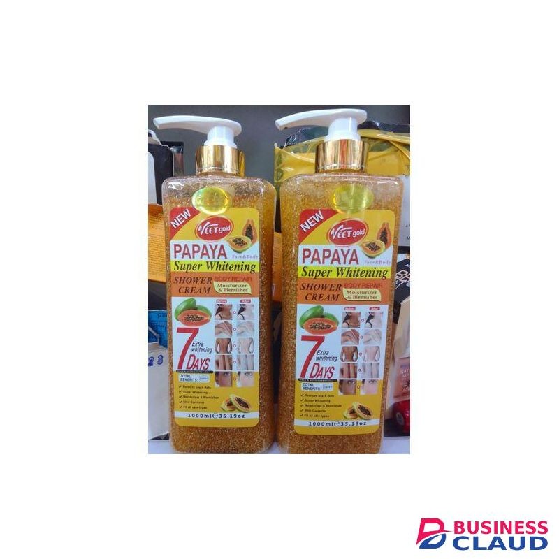 VEET GOLD Papaya Super Whitening Body Repair Shower Gel-1000ml.