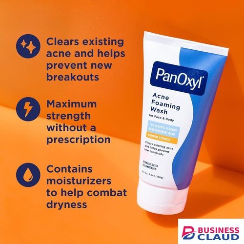 PanOxyl acne foaming wash for face and body 10% benzoyl peroxide acne treatment wash, maximum strength 156g