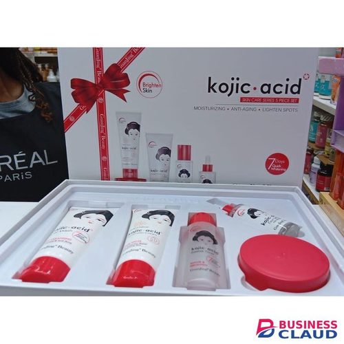 5 in 1 kojic Acid Beauty skin care set with sunscreen cream, essence toner,Anti-wrinkle face serum, facial wash and body cream