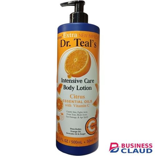 Dr Teal'S Intensive Care BODY LOTION Citrus Essential Oils Vitamin C CLARIFY FIGHT ACNE EVEN TONE HEAL SCARS SUN DAMAGE AGE SPOTS