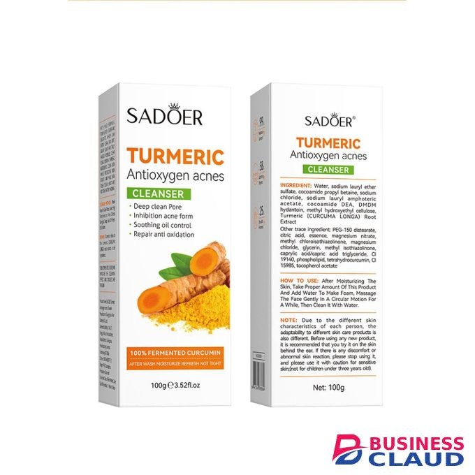 SADOER GLOW COMBO SKINCARE SET 5PRODUCTS FOR FACE /TURMERIC CLEANSER,TONER,LOTION,SERUM AND FACE CREAM.