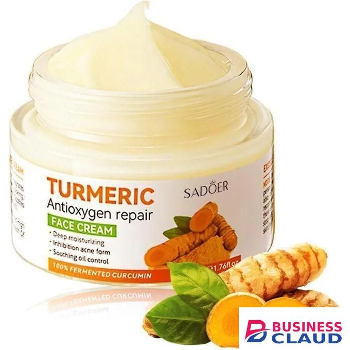 SADOER Turmeric Skincare Set For Anti-Aging Glowing Skin,Include Face Cleanser, Turmeric Oil Serum-Toner-Face Cream-and 2 Tumeric Sheet Mask For Dark Spot Corrector Remover Anti Aging Firming(Set) 6pcs