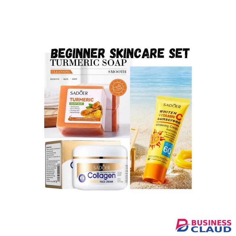SADOER BEGINNERS SKINCARE SET(3PRODUCTS=GLOWING SKIN).