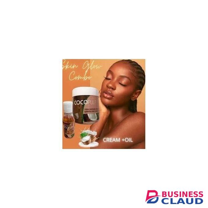 Cocopulp Moisturizing, Lightening& Brightening COMBO With Coconut Oil- Cream and Oil