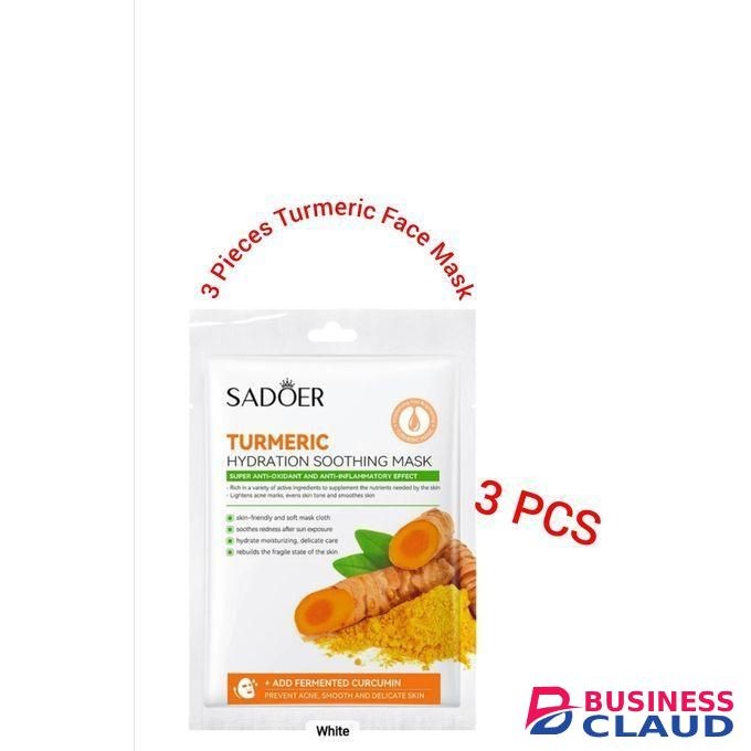 SADOER Glowing SET Skin Turmeric Skincare Set ,Include Face Cleanser- Turmeric Oil Serum-Toner-Face Cream- Soap-3*Sheet Mask For Dark Spot Corrector Remover Anti Aging Firming