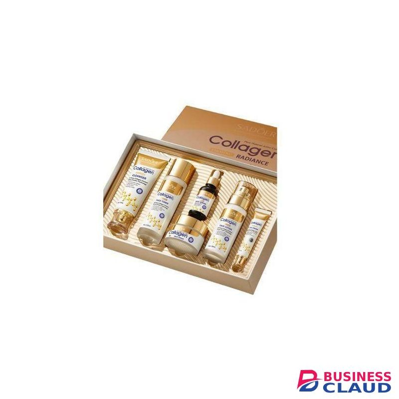 SADOER Collagen Skin care Set, 6 Piece Skincare Set Collection (cleanser, toner, lotion, eye cream, face cream and serum)