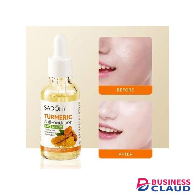 SADOER 2 in 1 Set of Tumeric Anti Oxidation Turmeric Soap Bar + Turmeric Serum Anti Acnes, Like Vitamin C, it is Effective in Acne Removal, Pore Shrinking and Skin Tone Brightening
