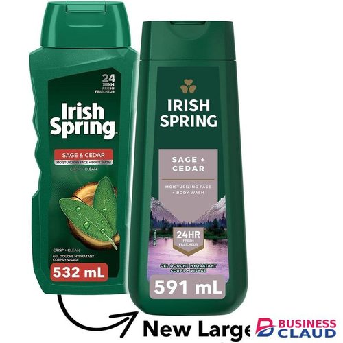 Irish Spring Sage & Cedar Moisturizing Face + Body Wash-(591 ml)