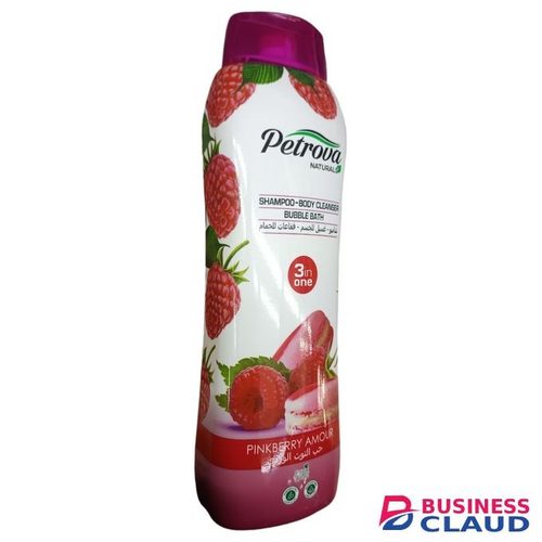 Petrova Naturals 3 In 1 SHAMPOO BODY CLEANSER BUBBLE BATH Pinkberry Amour Natural Extracts Parabens/Silicone Free