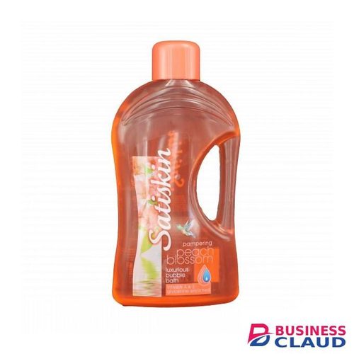 Satiskin Bubble Bath & Shower Gel Peach 2 Litres Moisturizing & Delicately Fragranced