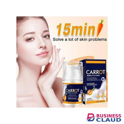 GUAN JING Carrot Facial Mud Mask, Clean Pores, Removes Oil And Grease, Skin Repair Hydrating Facial Mask, Skin Brightening Clay Mask, Bubble Facial Mask