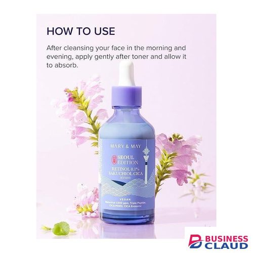 Mary & May SEOUL EDITION Retinol 0.1% Bakuchiol Cica Serum - Korean Face Serum For Pore Elasticity & Wrinkle Improvement - Cica And Peptides - Fragrance-Free, Vegan, And Cruelty-Free