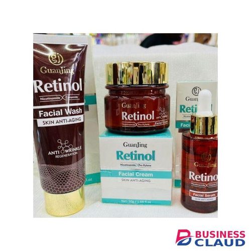 Guanjing 3 Pack Retinol With Nicotamide Face Wash, Face Cream & Facial Serum