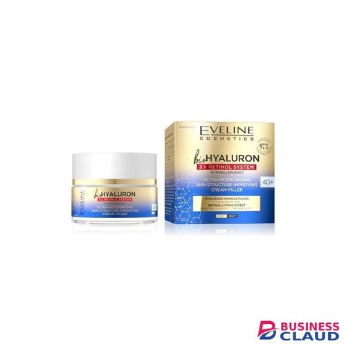 Eveline BIOHYALURON 3X RETINOL SYSTEM ULTRA MOISTURIZING SKIN STRUCTURE IMPROVING CREAM FILLLER 40+