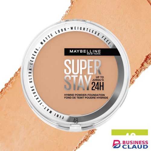Maybelline Superstay Hybrid Powder - Foundation Shade 48, Long-lasting 24H Wear, Medium to Full Coverage, Transfer, Water & Sweat Resistant