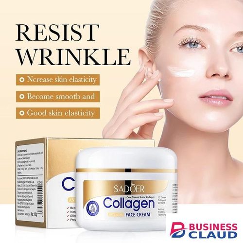 SADOER Collagen Anti Aging Cream + Vitamin C Face Brightening Essence + Collagen Anti Aging Face Serum