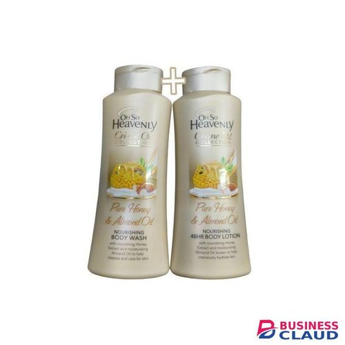 OH SO Heavenly Pure Honey & Almond Oil Nourishing Body Wash +Pure Honey & Almond Oil Nourishing 48HR Body Lotion