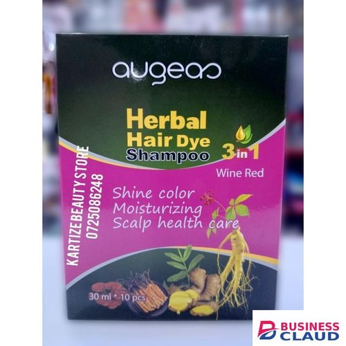 Augeas 3 In 1 (wine Red ) Herbal Hair Dye Shampoo Shine Color Moisturizing Scalp Health Care
