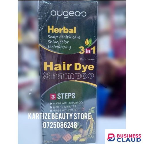 Augeas 3 In 1 (Dark Brown) Herbal Hair Dye Shampoo Shine Color Moisturizing Scalp Health Care 500ml
