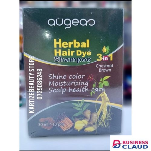 Augeas 3 In 1 ( Chestnut Brown) Herbal Hair Dye Shampoo Shine Color Moisturizing Scalp Health Care