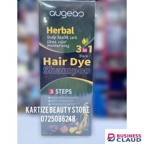 Augeas 3 In 1 (Black )herbal Hair Dye Shampoo Shine Color Moisturizing Scalp Health Care 500ml