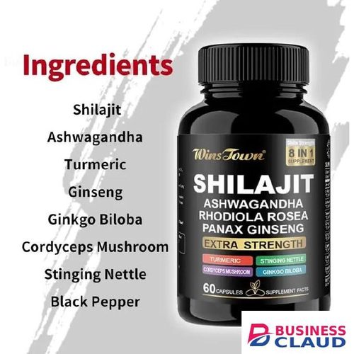 Organic Shilajit Extra Strength 8-in-1 Supplement Advanced Vitality Complex with Ashwagandha and Panax Ginseng for Physical and Mental Excellence