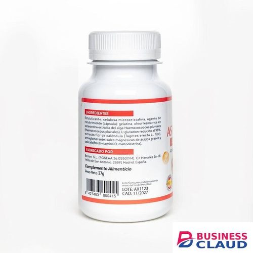 Oxeagle Astaxantina diaterery supplements for promoting skin radiance 60 capsules 27g
