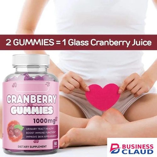 Organic Cranberry Gummies 1000mg Triple-Action Dietary Supplement for Urinary Tract Health and Immune Support