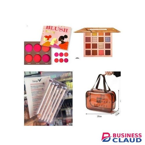 Makeup kit set - coco urban Eyeshadow palette, Blush palette, Makeup brushes, Makeup bag