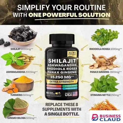Winstown 8 In 1 Shilajit Ashwagandha Rhodiola Rosea Panax Ginseng Extra Strength Vitality Support 8 In 1 Synergistic Formula Extra Strength Vitalityt