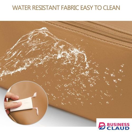 Portable Travel Makeup Bag Cosmetic Bag, Large Capacity Waterproof PU Leather Travel Makeup Bag With Compartments And Handle, Lay Flat Large Opening For Easy Access Brown Makeup Bag-Brown